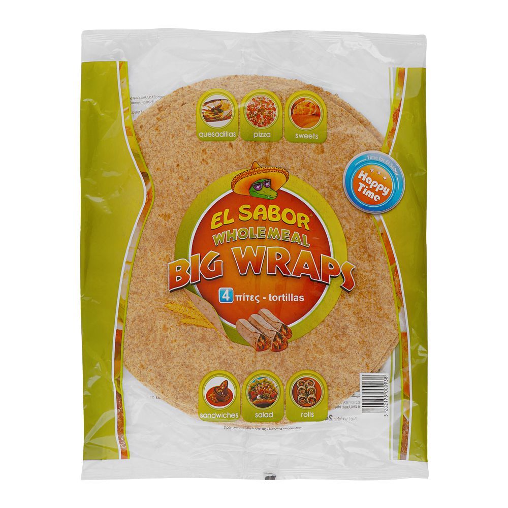 EL Sabor WholeMeal Wraps Tortillas, 4-Pack - Main Image