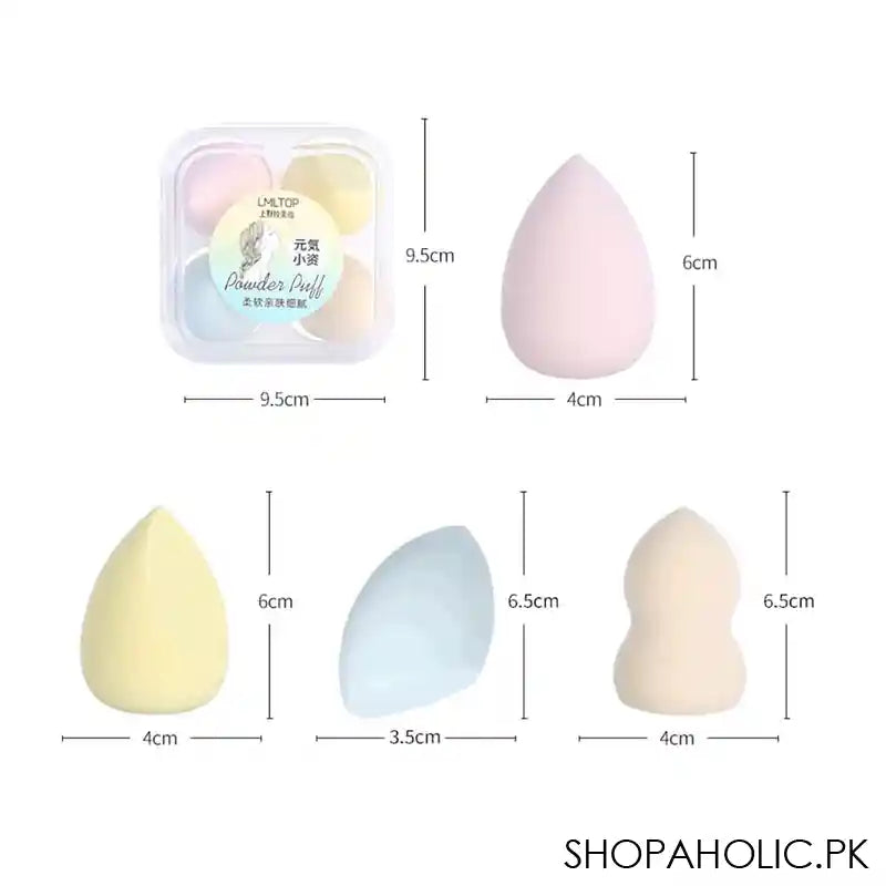 LMLTOP Powder Puff 4's, Assorted Colors, #TOP-092 - Image 2