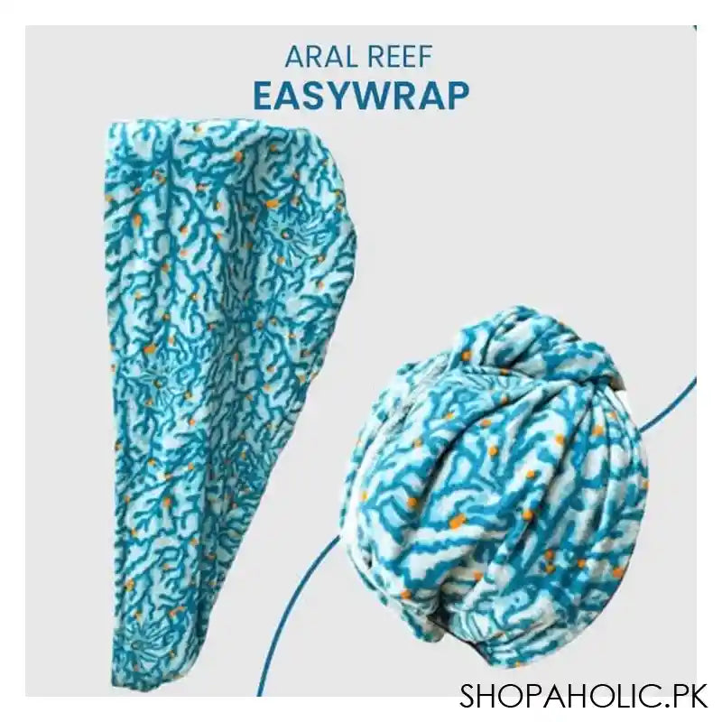Loccx Aral Reef Micro Fiber Hair Towel Wrap, Easy Wrap, Comfortable Fit, ST-1-AR-EW - Image 5