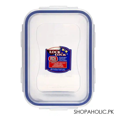 Lock & Lock Air Tight Rectangular Short Food Container, 550ml, LLHPL815 - Image 2
