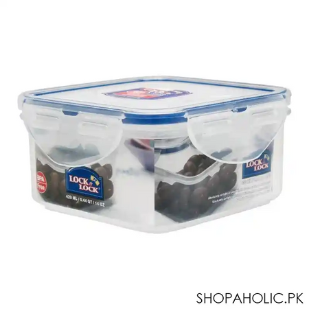 lock & lock air tight square short food container, 420ml, llhpl850 main image