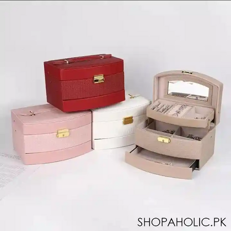 lockable leather jewelry box image2