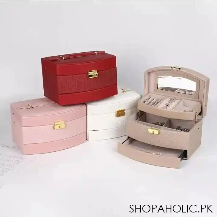 lockable leather jewelry box image2