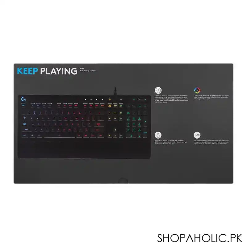 Logitech Light Sync RGB Gaming Keyboard, Black, G213 - Image 4