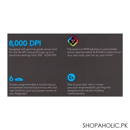 logitech lightsync gaming mouse, g102, 910 005802 image4