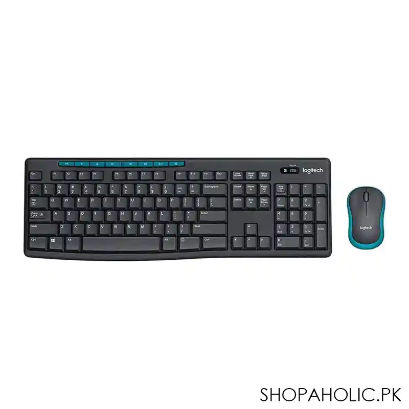 logitech wireless combo keyboard, black/blue, mk275, 920 008460 main image