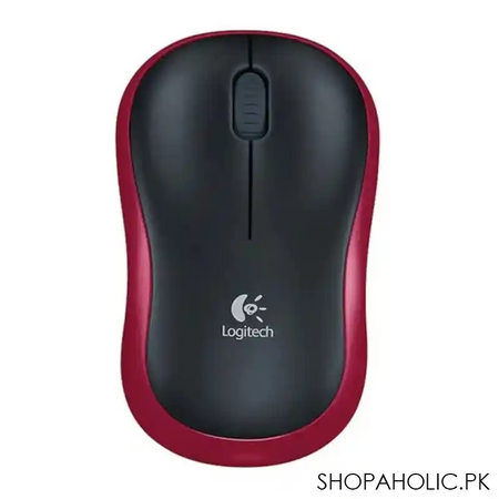 logitech wireless mouse, black/red, m185 main image