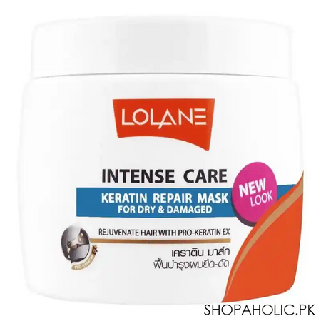lolane intense care dry & damaged keratin repair hair mask, 200ml main image