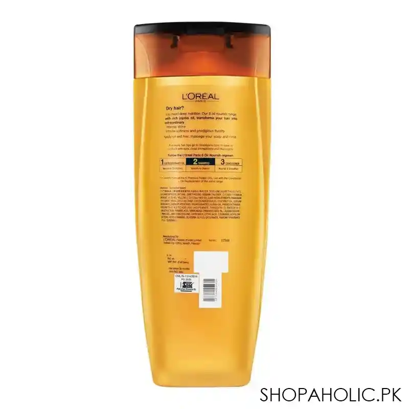 l'oreal paris 6 oil nourish scalp + hair nourishing shampoo, for all hair types, 175ml image3