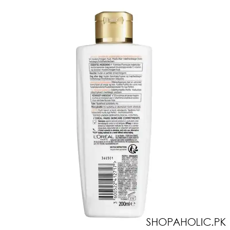 l'oreal paris age perfect nourishing & anti fatigue cleansing milk, mature skin, 200ml image2