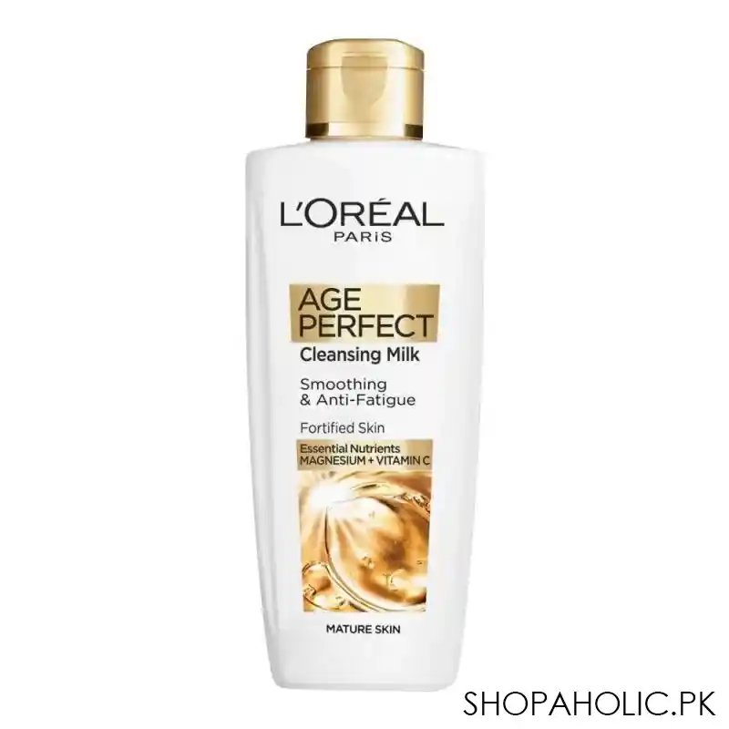 l'oreal paris age perfect nourishing & anti fatigue cleansing milk, mature skin, 200ml main image