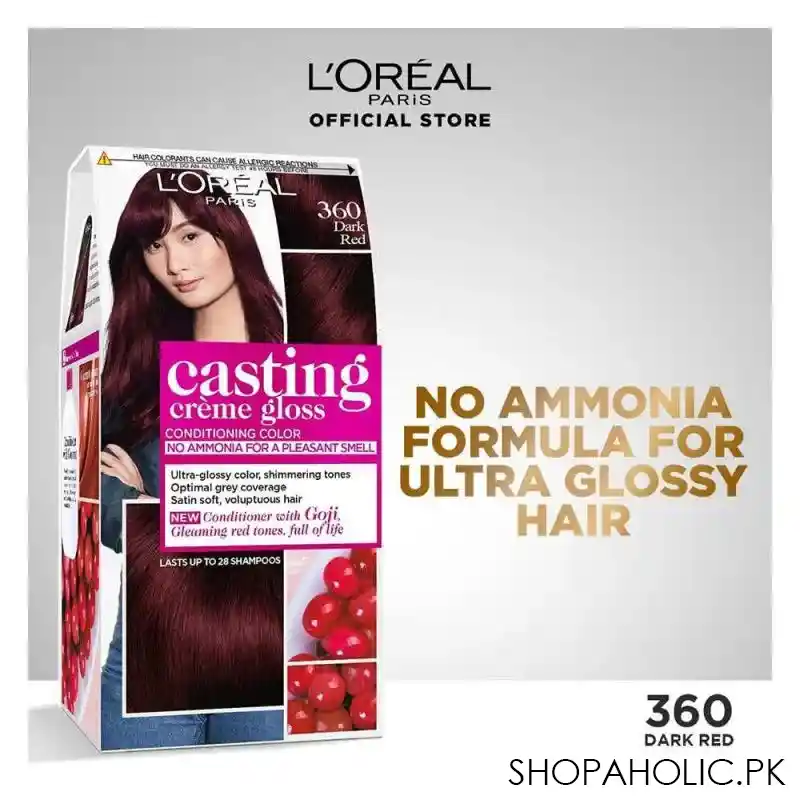l'oreal paris casting hair color, dark red, 360 main image