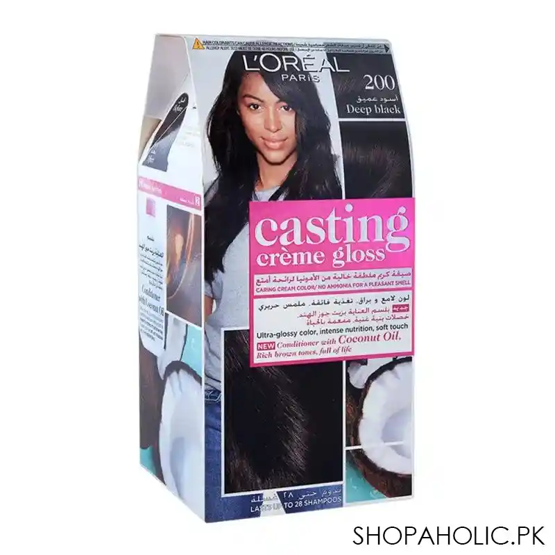 l'oreal paris casting hair color, deep black, 200 image2