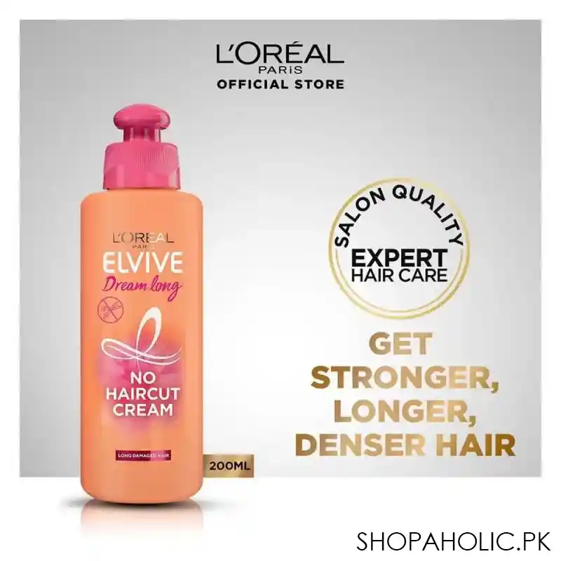 l'oreal paris elvive dream long no hair cut cream, for long damaged hair, 200ml main image