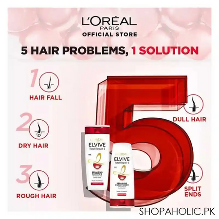 l'oreal paris elvive total repair 5 repairing shampoo, 360ml image3