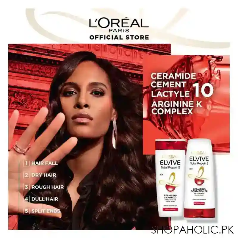 l'oreal paris elvive total repair 5 repairing shampoo, 360ml image4