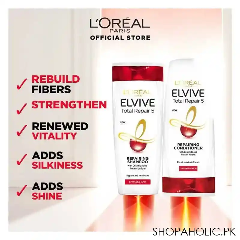 l'oreal paris elvive total repair 5 repairing shampoo, 360ml image5