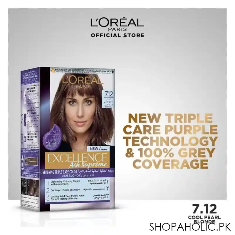l'oreal paris excellence ash supreme triple care hair color, 7.12 cool pearl blonde image2