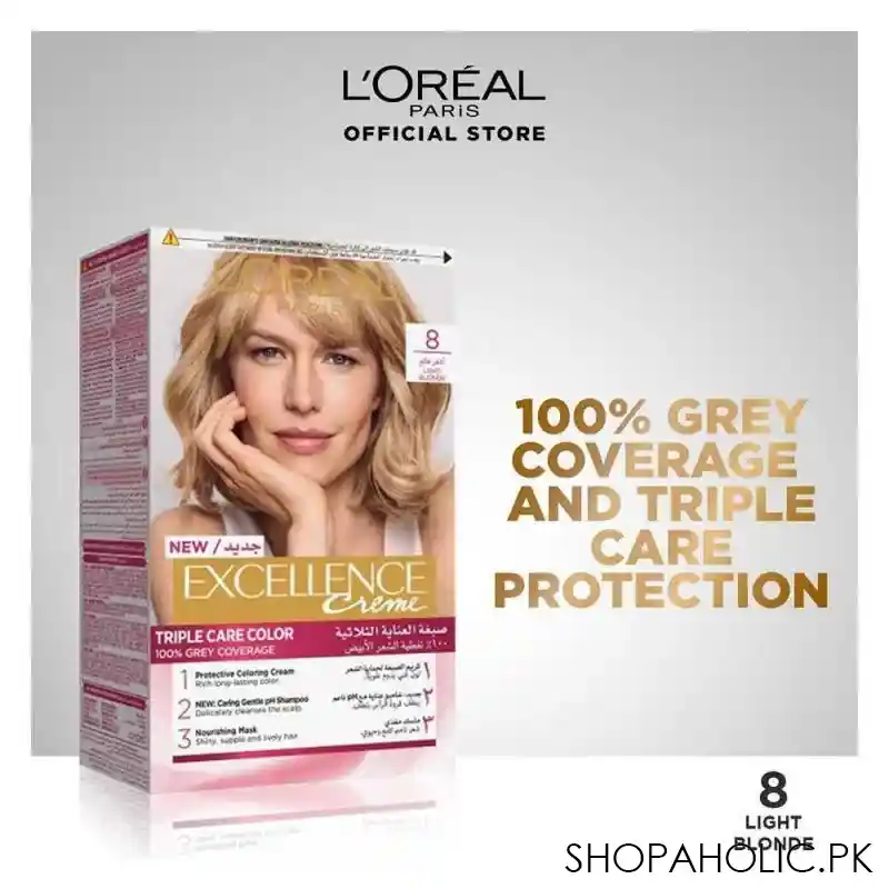 l'oreal paris excellence hair color, light blond 8 main image