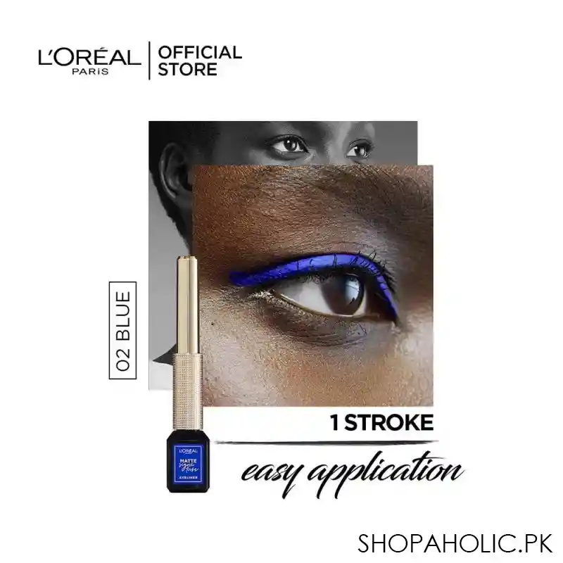 l'oreal paris matte signature eyeliner, 02 blue image3