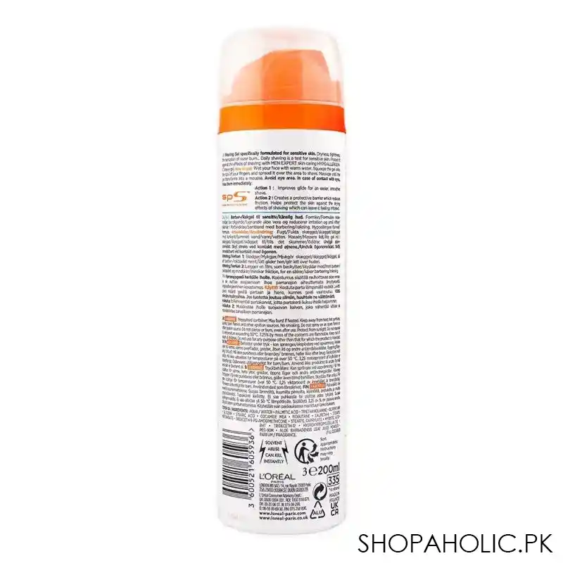 l'oreal paris men expert hydra sensitive shaving gel, for sensitive skin, 200ml image2