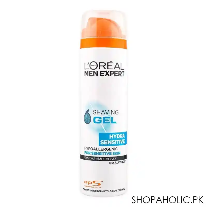 l'oreal paris men expert hydra sensitive shaving gel, for sensitive skin, 200ml main image