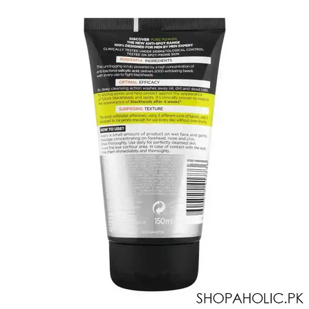 l'oreal paris men expert pure power anti blackhead x2000 beads scrub, 150ml image2