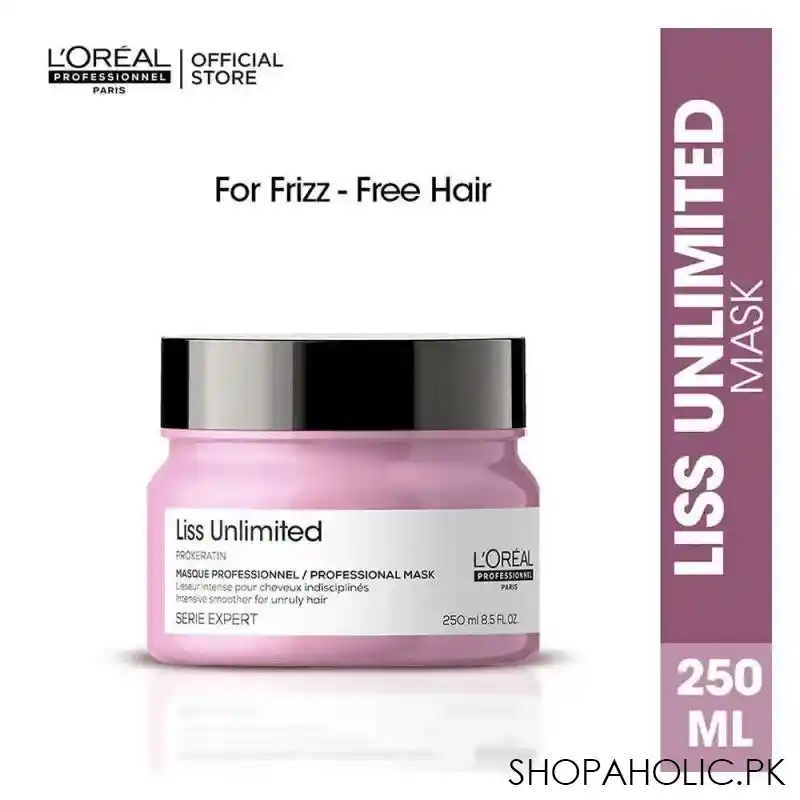 l'oreal professionnel serie expert pro keratin liss unlimited professional masque, 250ml main image
