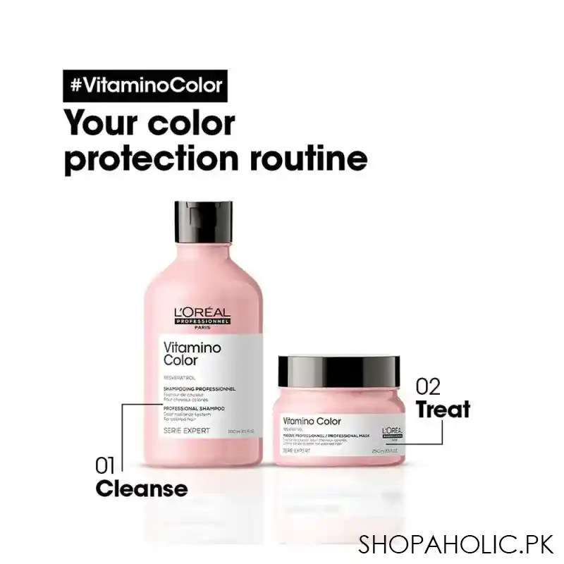 l'oreal professionnel serie expert resveratrol vitamino color professional shampoo, 300ml image3