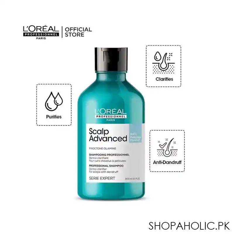 l'oreal professionnel serie expert scalp advanced anti pellicular dandruff professional shampoo, for scalps with dandruff, 300ml image3