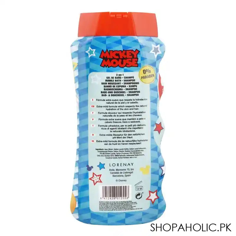 Lorenay Mickey Mouse Bubble Bath + Shampoo 475ml - Image 3