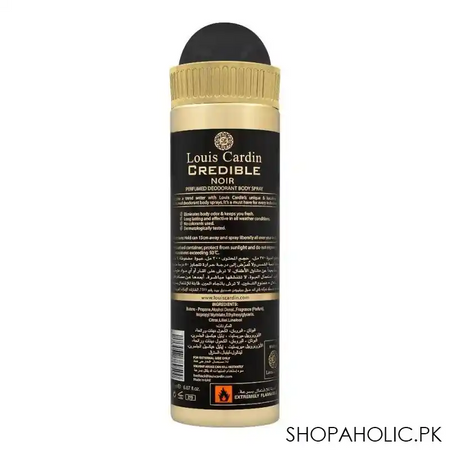 louis cardin credible noir deodorant spray, for men, 200ml image2