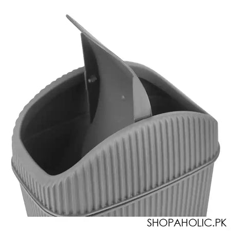 Lova Plastic Houseware Deco Plastic Dustbin, 2.5 Liters Capacity, Light Grey, 3in x 4.9in x 5.1in, LV-320 - Image 2