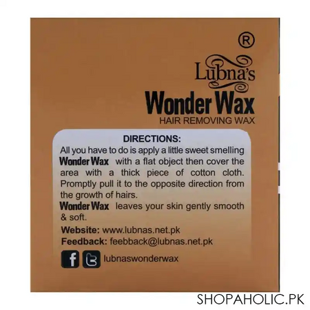 lubna's wonder hair removing wax, parlour pack image3