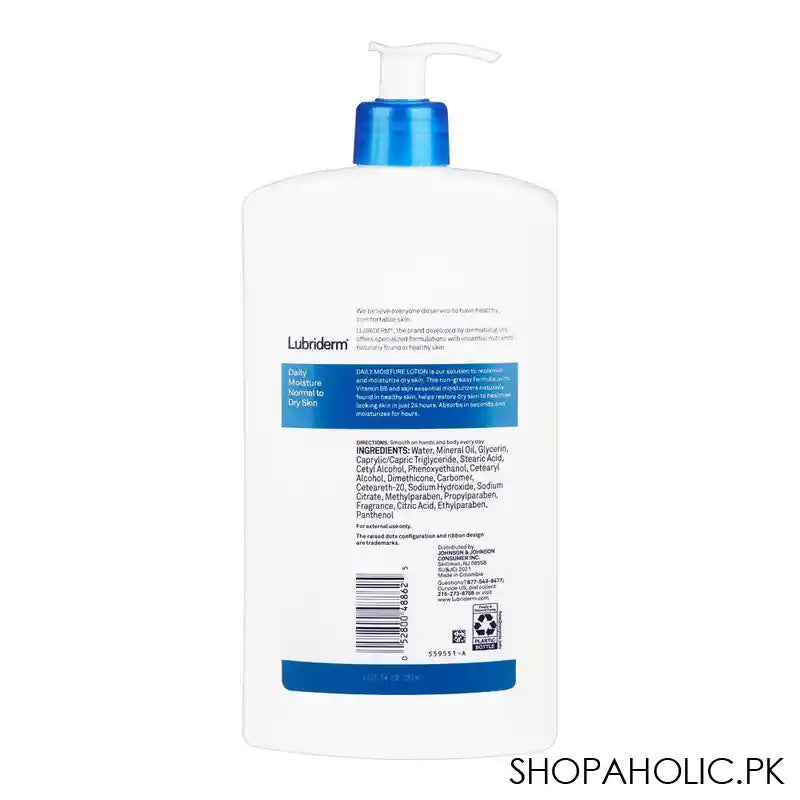 Lubriderm Daily Moisture Lotion With Vitamin B5, Non-Greasy Feel, For Normal To Dry Skin, 709ml - Image 2