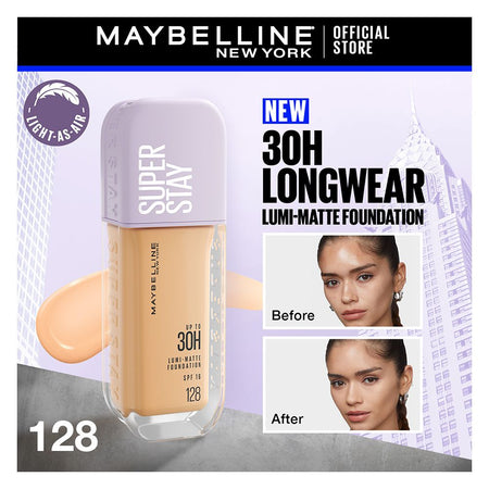 Maybelline New York Superstay Lumi Matte Liquid Foundation With SPF-16, 30H Weightless Longwear, 30ml, 128 - Main Image