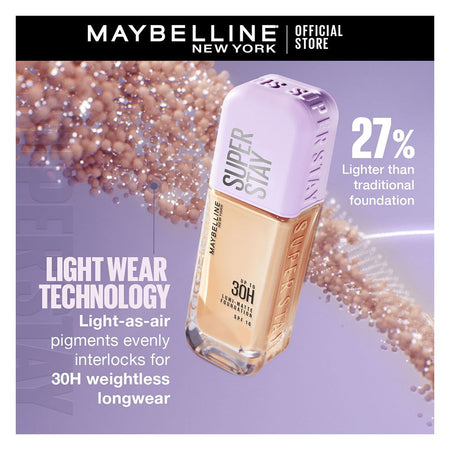 Maybelline New York Superstay Lumi Matte Liquid Foundation With SPF-16, 30H Weightless Longwear, 30ml, 128 - Image 2