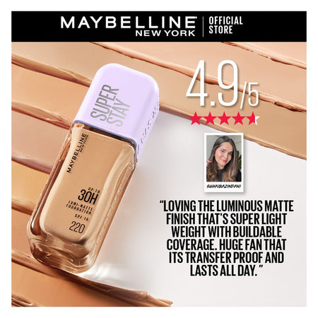 Maybelline New York Superstay Lumi Matte Liquid Foundation With SPF-16, 30H Weightless Longwear, 30ml, 115 - Image 7