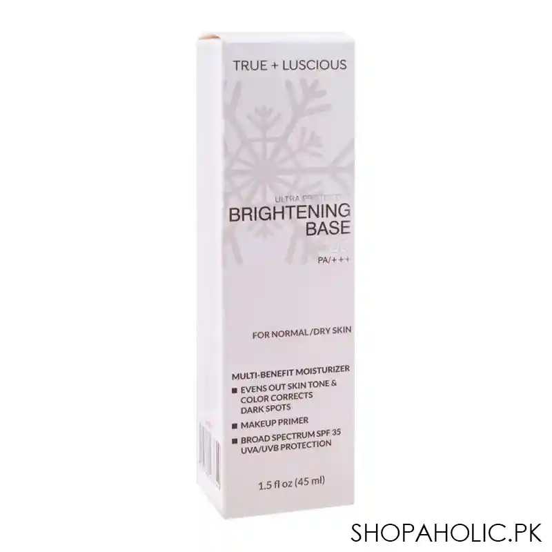 luscious cosmetics ultra protective brightening base, spf 35 pa+++, for normal/dry skin image2