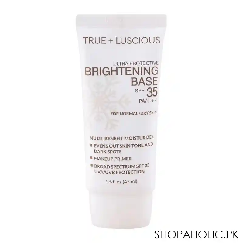 luscious cosmetics ultra protective brightening base, spf 35 pa+++, for normal/dry skin main image