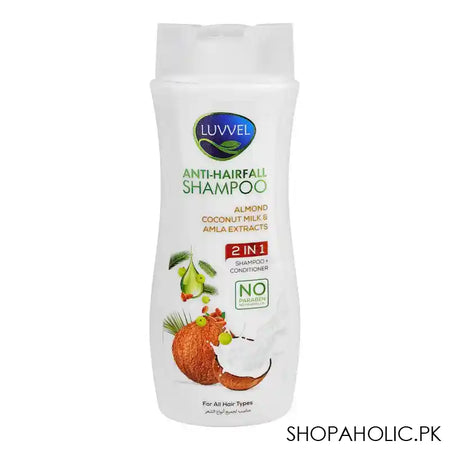 Luvvel Almond Coconut Milk & Amla Anti-Hair fall 2in1 Shampoo & Conditioner, 200ml - Main Image