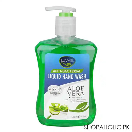 Luvvel Aloe Vera Anti-Bacterial Liquid Hand Wash, 500ml - Main Image