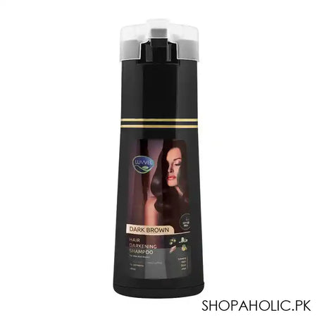 Luvvel Hair Darkening Shampoo, Dark Brown, For Men & Women, 200ml - Main Image