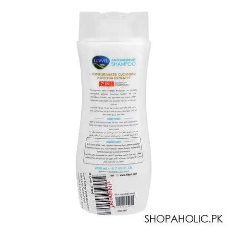 Luvvel Pomegranate Cucumber & Reetha Anti-Dandruff 2in1 Shampoo & Conditioner, 200ml - Image 3