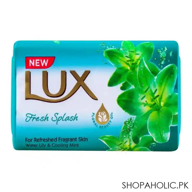 lux fresh splash water lily & cooling mint green soap 110g main image