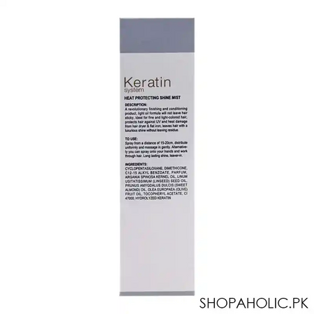 luxliss professional keratin system heat protecting shine mist, 50ml image2