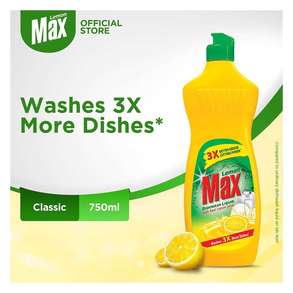 Buy Lemon Max Dishwash Liquid, With Lemon Juice, 750ml – Shopaholic.pk