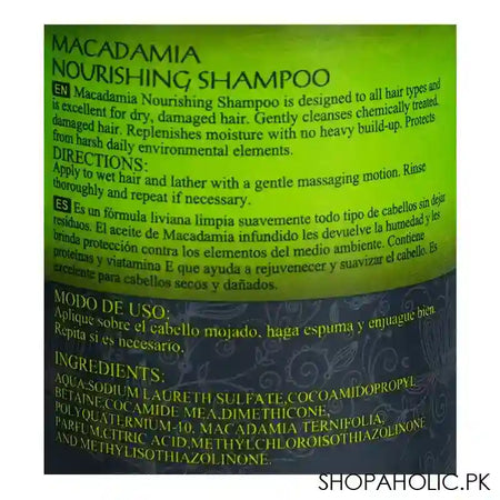 Macadamia De Luxe Macadamia Nourishing Shampoo, For All Hair Types, 300ml - Image 2