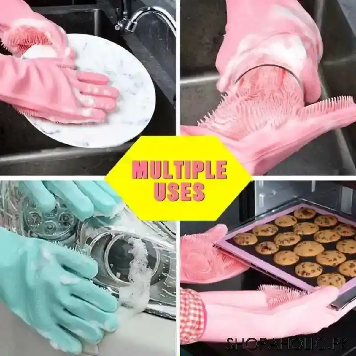 magic multifunction silicone dishwashing gloves (pair) main image