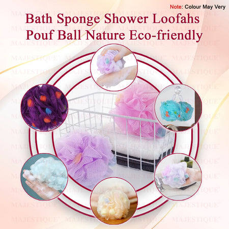 1Pc Majestique Shower Puff Bath Sponge Loofah, Soft Body Scrubber Bath Scrunchie image 3